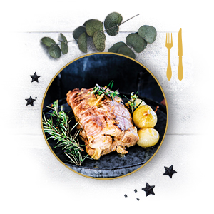 Hauptgang: Iberischer Schweinebraten Hauptgang: Iberischer Schweinebraten