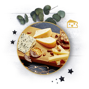 Käseplatte: Eine exquisite Käseplatte kann den Abschluss eines feiertäglichen Menüs bilden Eine exquisite Käseplatte kann den Abschluss eines feiertäglichen Menüs bilden
