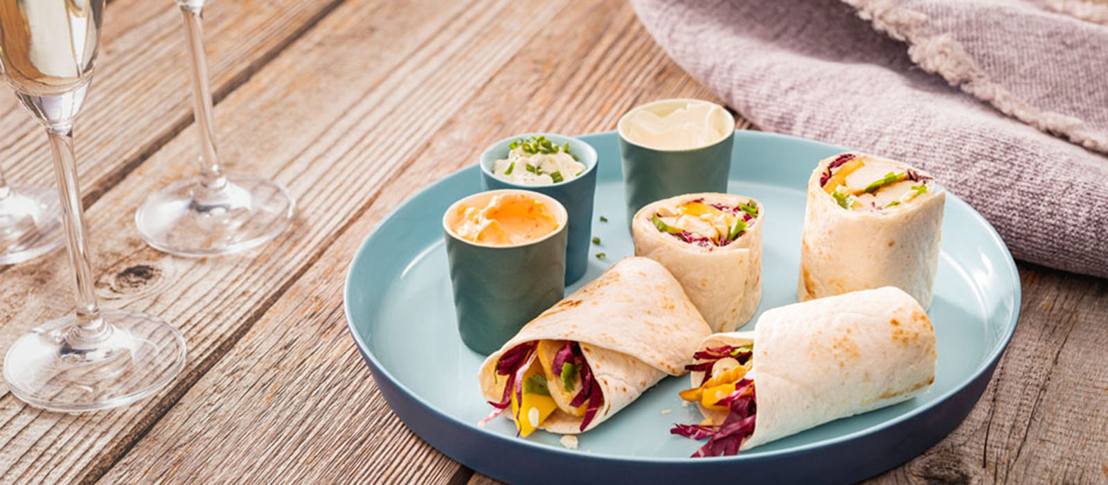 Mango Hahnchen Wraps