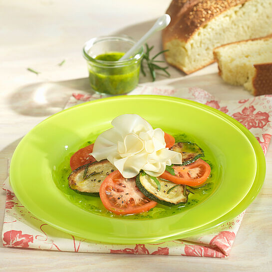 Gemüse-Rosette mit Rucola-Pesto - immer ein Genuss