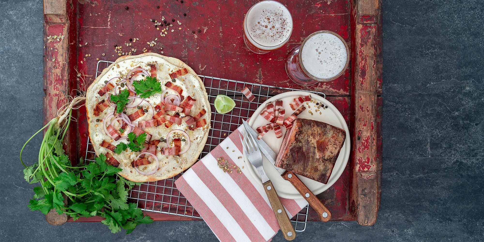 Elsässer Flammkuchen mit Brunch