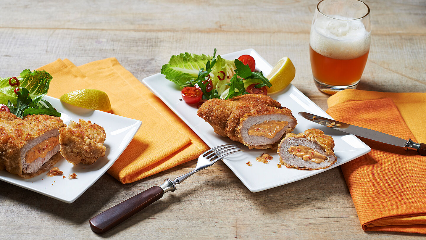 Gefüllte Schnitzel &quot;Red Hot Chili&quot; mit Milkana