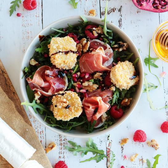 Panierter Chavroux Salat