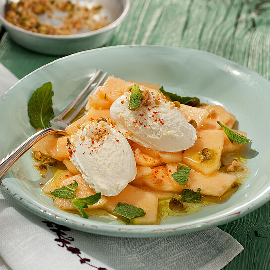 Erfrischender Melonensalat mit Bresso Meersalz - genussvoll kochen