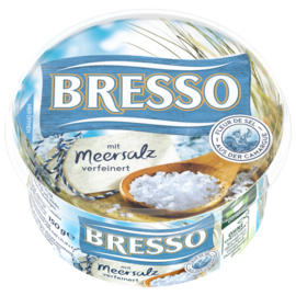 Bresso Produkt packshot Frischkäse Becher Meersalz verfeinert Bresso Produkt packshot Frischkäse Becher Meersalz verfeinert