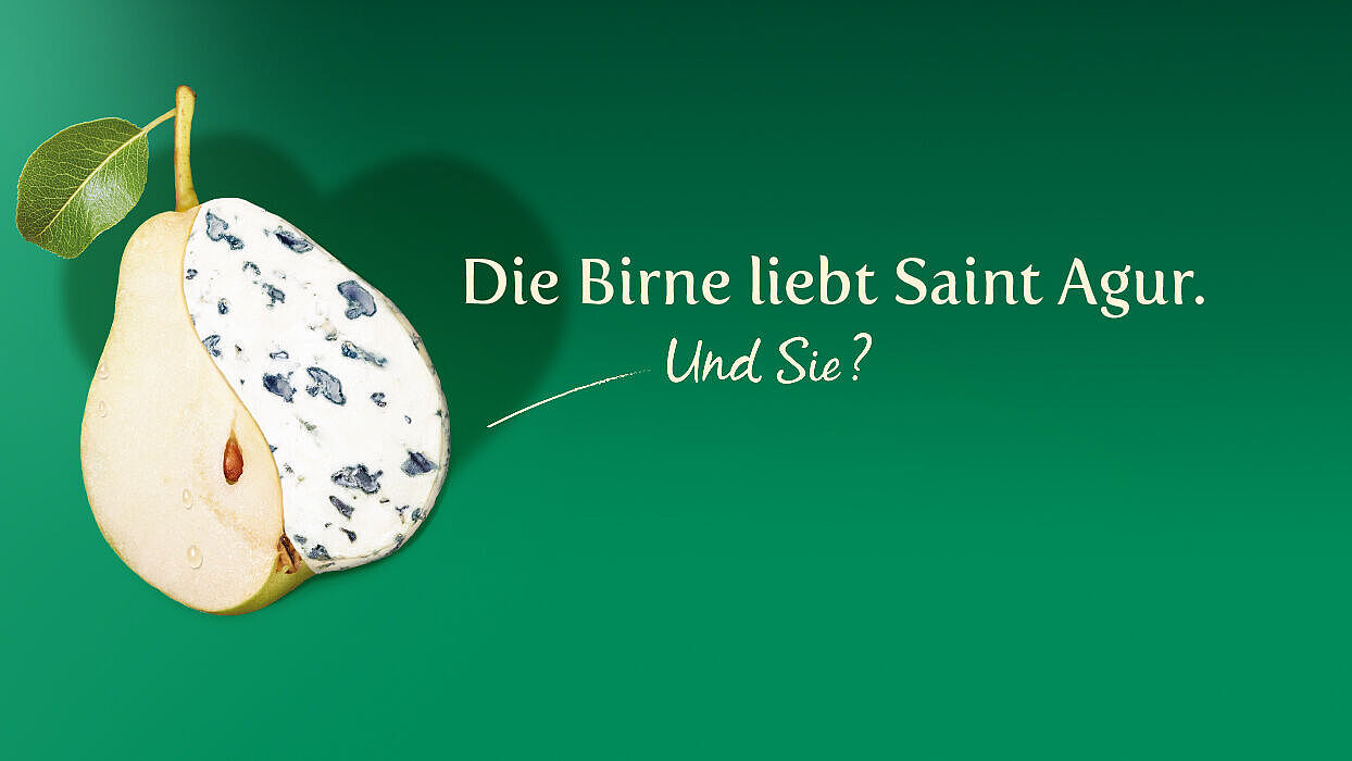 Saint Agur liebt Birne keyvisual