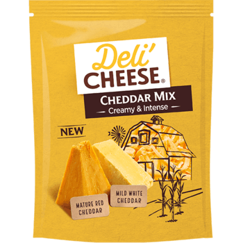 Freigestellter Packshot von Deli'Cheese Cheddar Mix