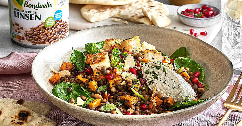 Orientalischer Linsensalat mit BRESSO 100% PFLANZLICH