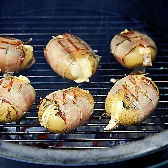 Rezept für gefüllte Saint Albray Kartoffeln vom Grill