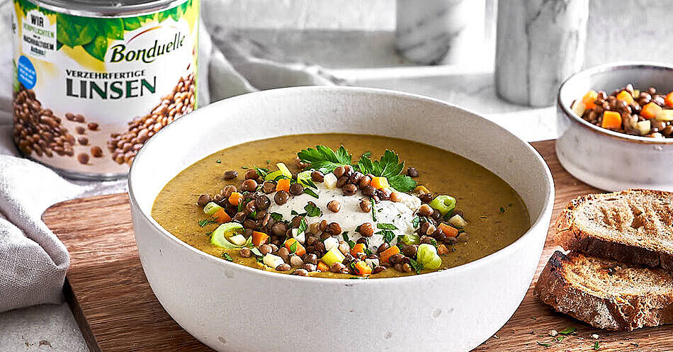 Linsensuppe mit BRESSO 100% PFLANZLICH