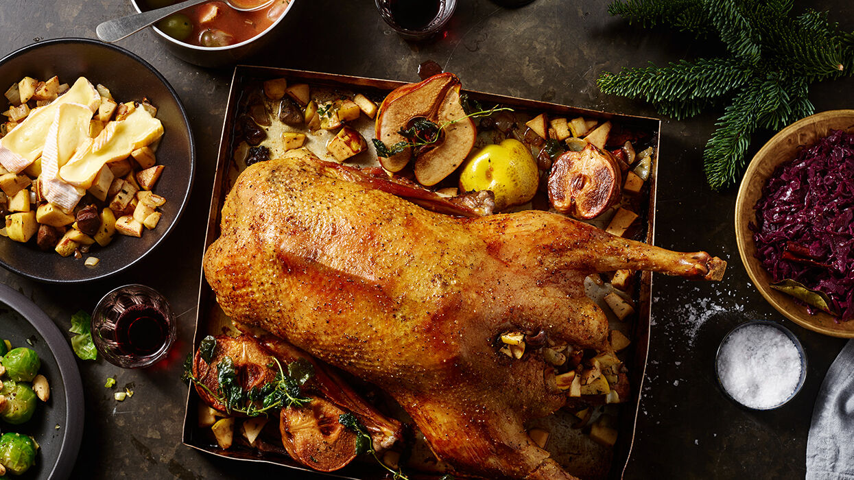 Gefüllte Weihnachtsgans