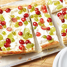 Cheesecake-Tarte mit Trauben