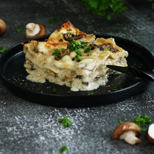 Pilzlasagne mit Blauschimmelkäse