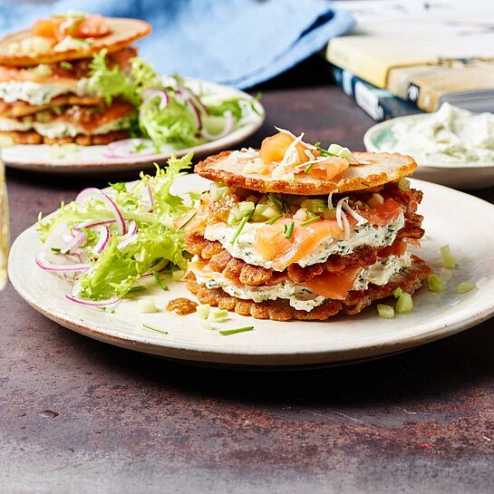 Rezept für herzhafte Buchweizen-Pfannkuchentorte