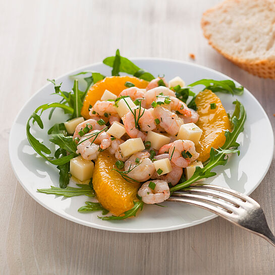 Krabbensalat auf Rucola - genussvoll kochen