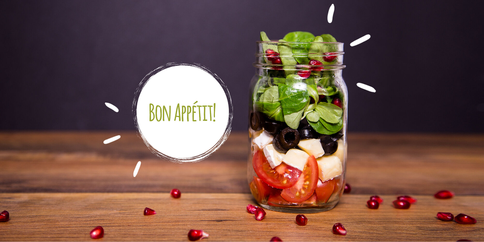 Salat im Glas mit Caprice des Dieux Salat im Glas mit Caprice des Dieux