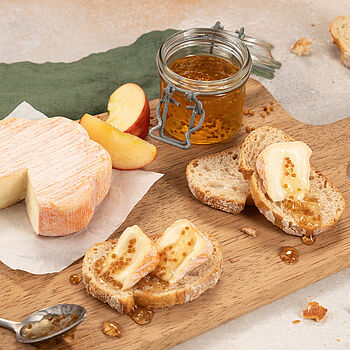 Rezept für Saint Albray mit Apfel-Senf-Gelee