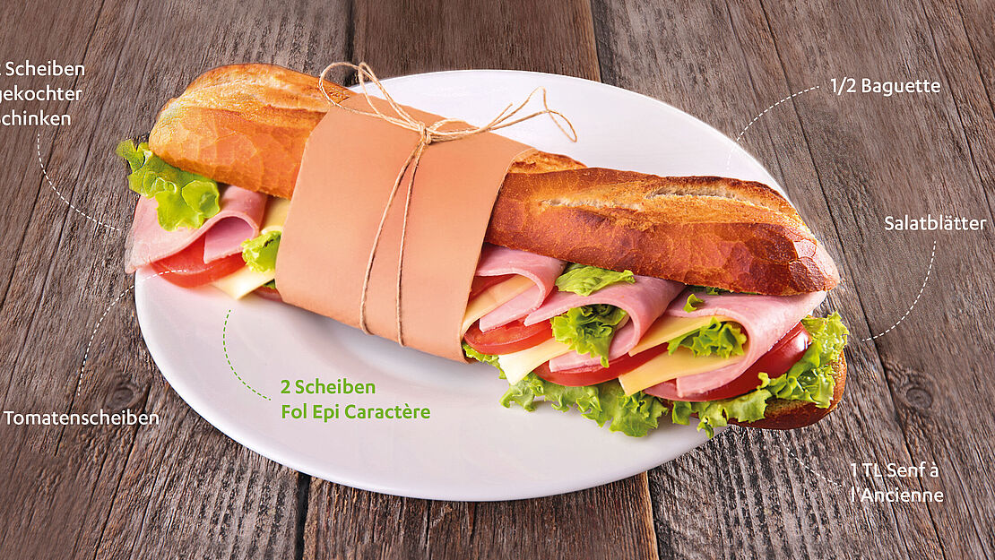 Rezept für ein köstliches Sandwich Jambon Fromage. 