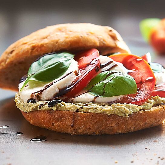 Rezept für Focaccia Sandwich Caprese mit Brunch Seenland