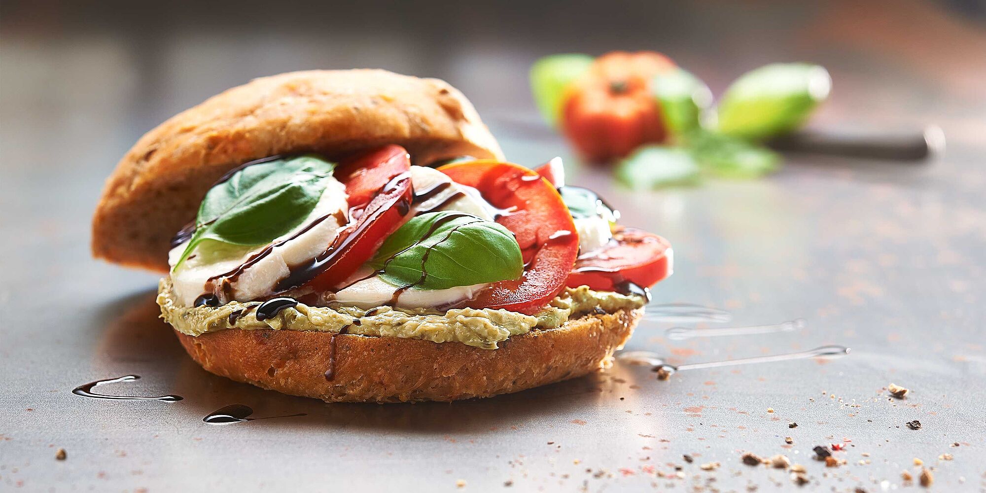 Focaccia-Sandwich „Caprese“
