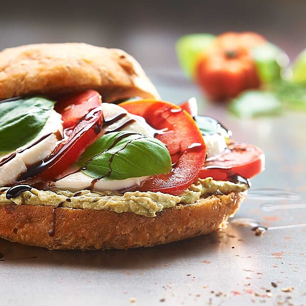 Rezept für Focaccia Sandwich Caprese mit Brunch Seenland